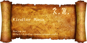 Kindler Masa névjegykártya